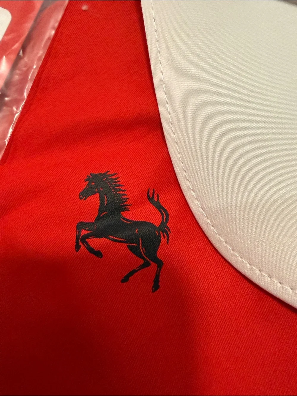 Scuderia Ferrari White Cap with Blue and Yellow Graphics